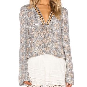 Free People ‘Time of Your Life’ Tie Blouse Size L